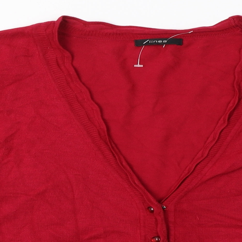 Linea Womens Pink Round Neck  Viscose Cardigan Jumper Size L