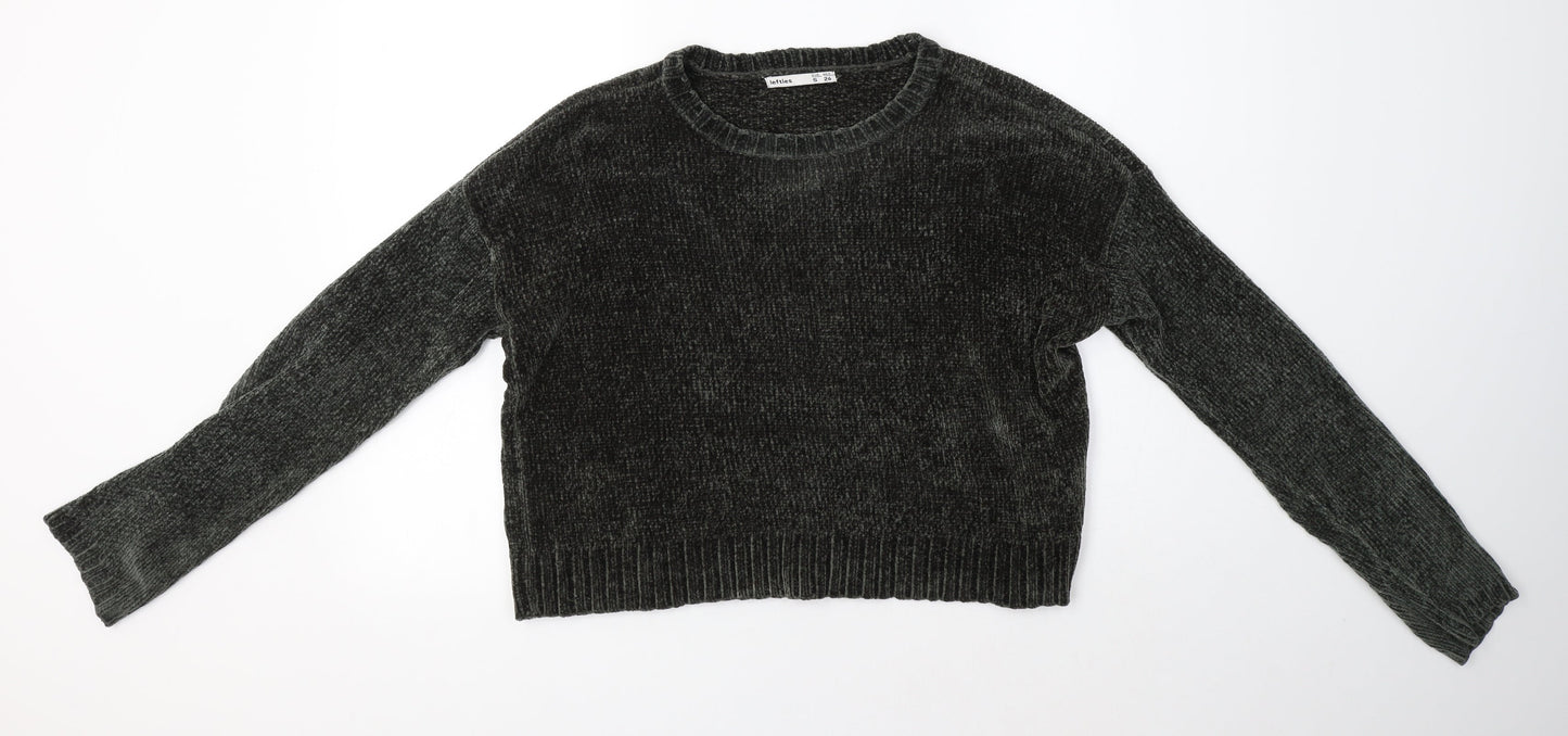 lefties Womens Green Round Neck  Acrylic Pullover Jumper Size S