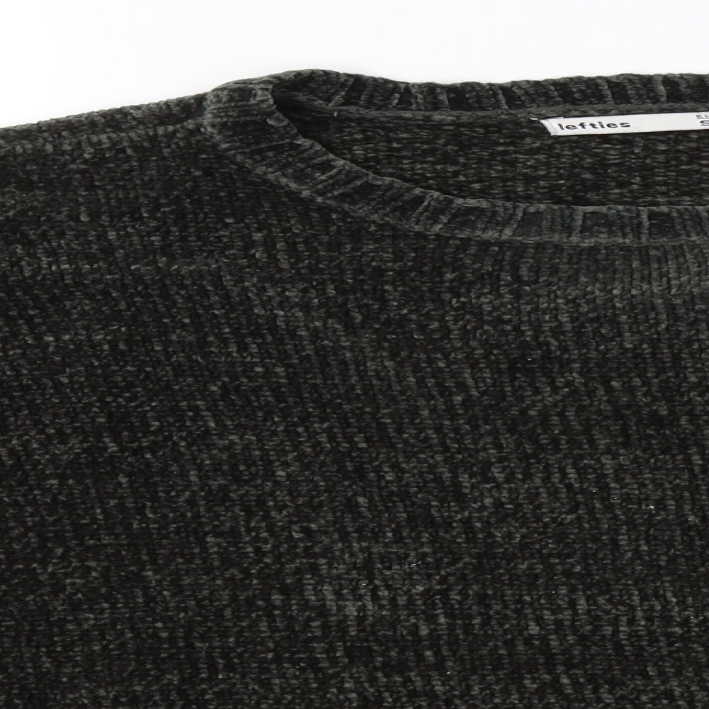 lefties Womens Green Round Neck  Acrylic Pullover Jumper Size S