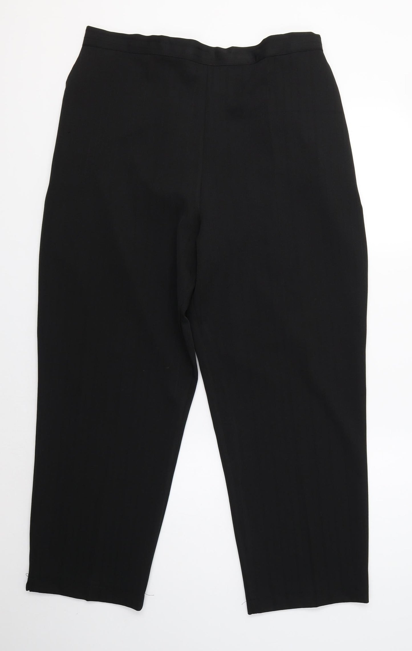 Womens UK Size 22 Emma Collection Regular Fit Cropped Black Trousers