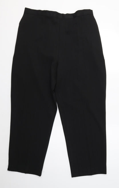 Womens UK Size 22 Emma Collection Regular Fit Cropped Black Trousers