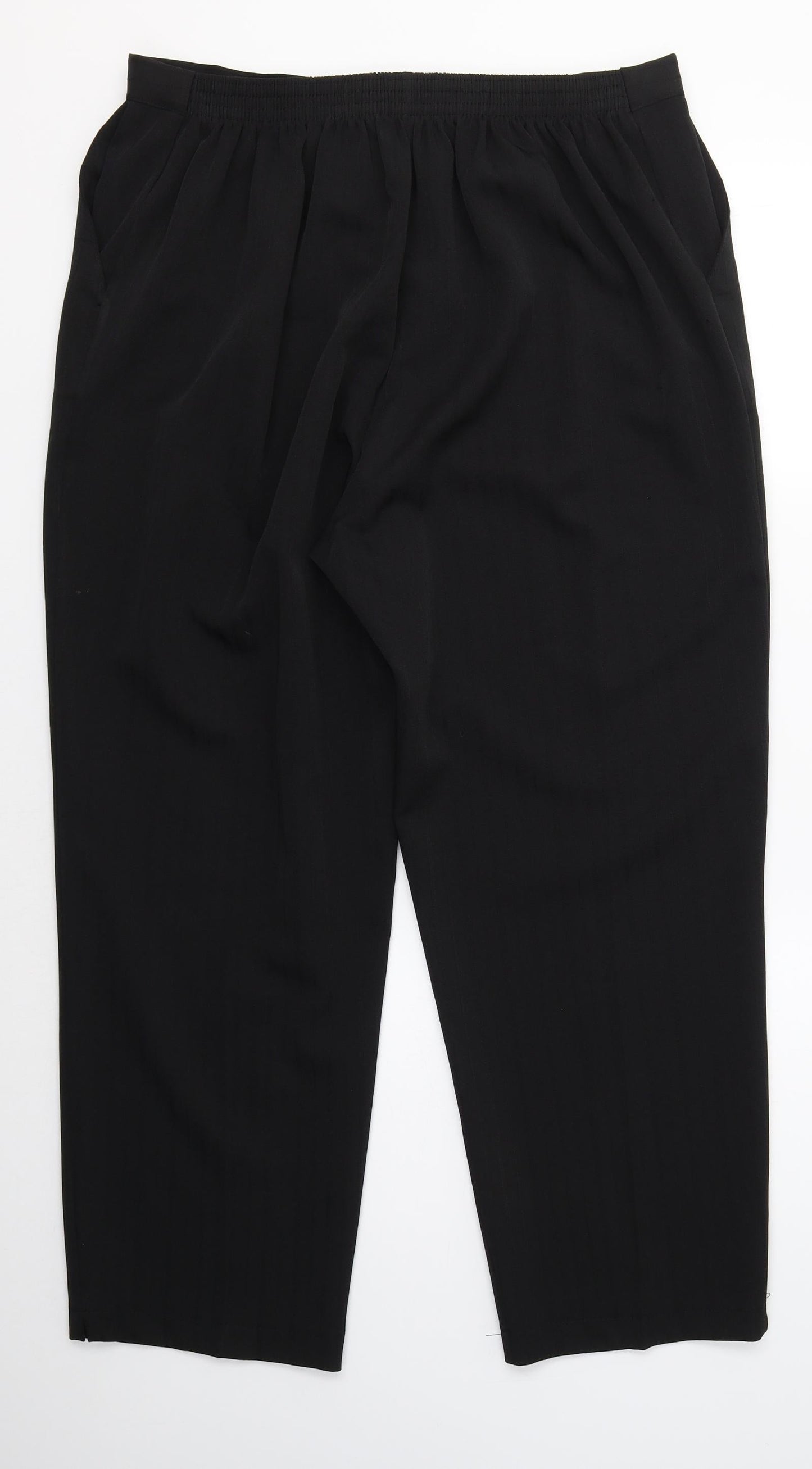 Womens UK Size 22 Emma Collection Regular Fit Cropped Black Trousers