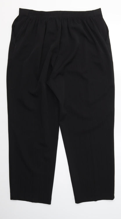 Womens UK Size 22 Emma Collection Regular Fit Cropped Black Trousers
