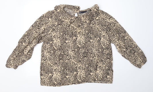 M&S Womens Brown  Viscose Basic Blouse Size 18 Collared