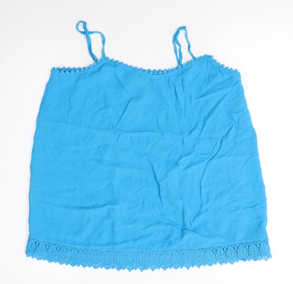 F&F Womens Blue  Viscose Camisole Blouse Size 10 Round Neck