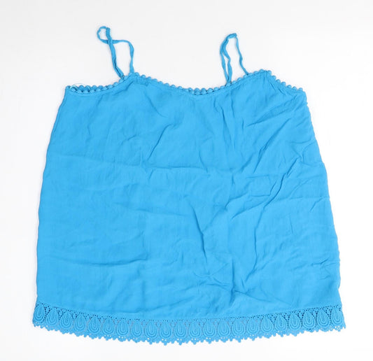 F&F Womens Blue  Viscose Camisole Blouse Size 10 Round Neck