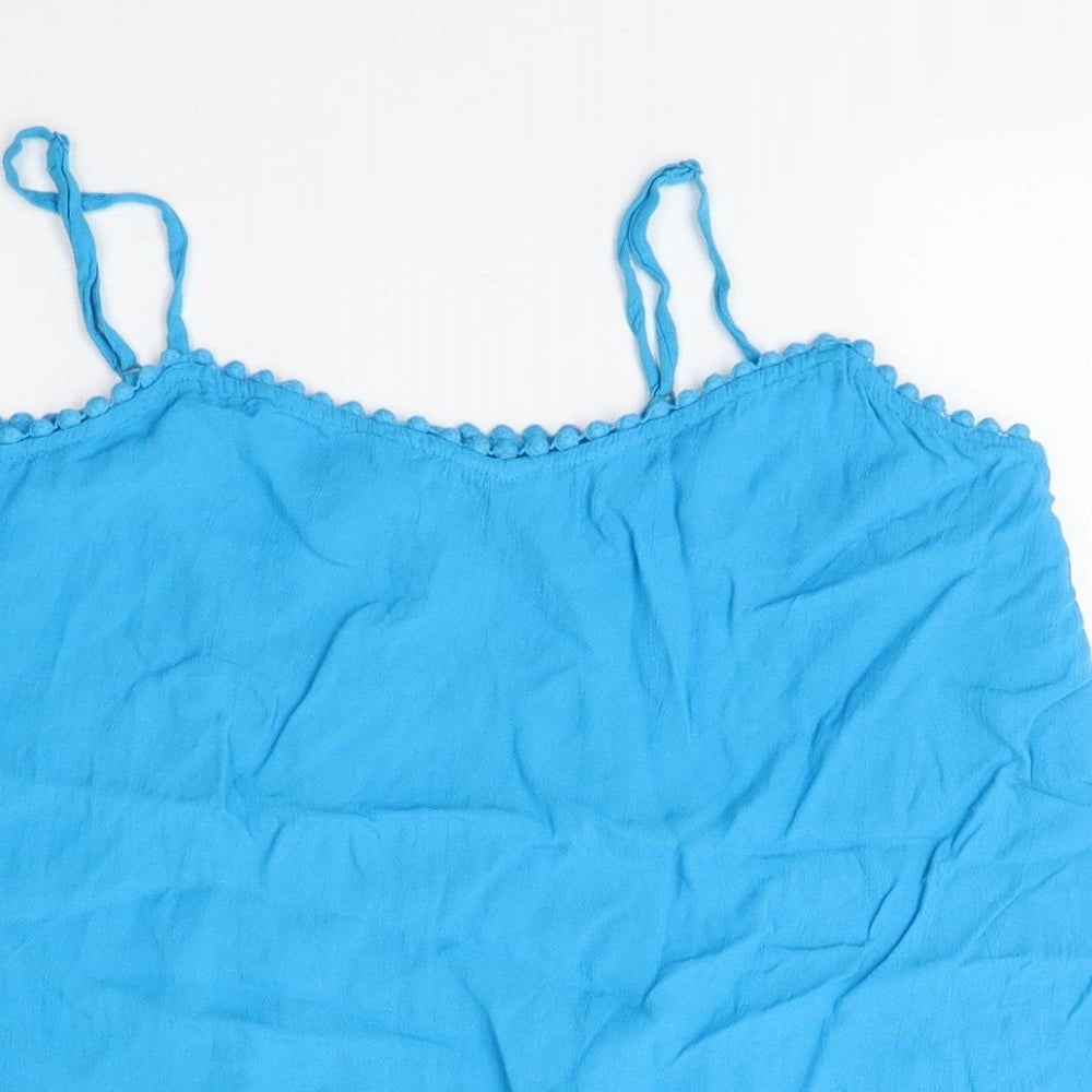 F&F Womens Blue  Viscose Camisole Blouse Size 10 Round Neck