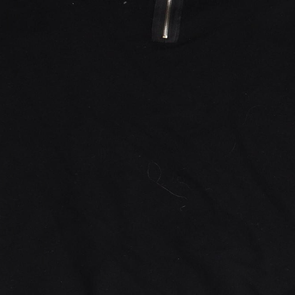 Peace and Love Womens Black Round Neck  Nylon Pullover Jumper Size M