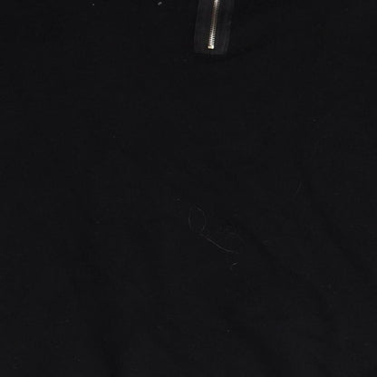 Peace and Love Womens Black Round Neck  Nylon Pullover Jumper Size M