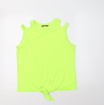 SheIn Womens Green  Polyester Basic T-Shirt Size M Crew Neck