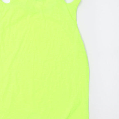 SheIn Womens Green  Polyester Basic T-Shirt Size M Crew Neck