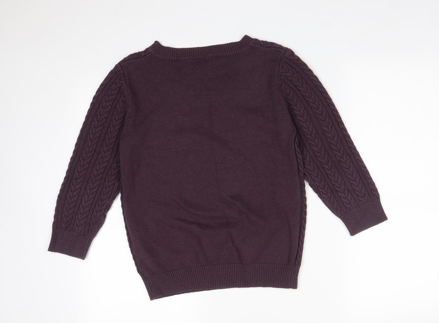 H&M Womens Purple Striped Polyamide Pullover Sweatshirt Size S