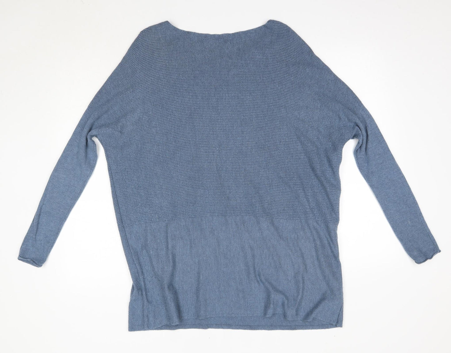Finery Womens Blue Round Neck  Nylon Pullover Jumper Size M