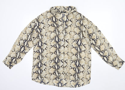 Boohoo Womens Multicoloured  Polyester Basic Button-Up Size 12 Collared