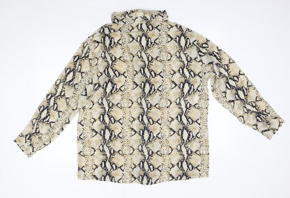 Boohoo Womens Multicoloured  Polyester Basic Button-Up Size 12 Collared