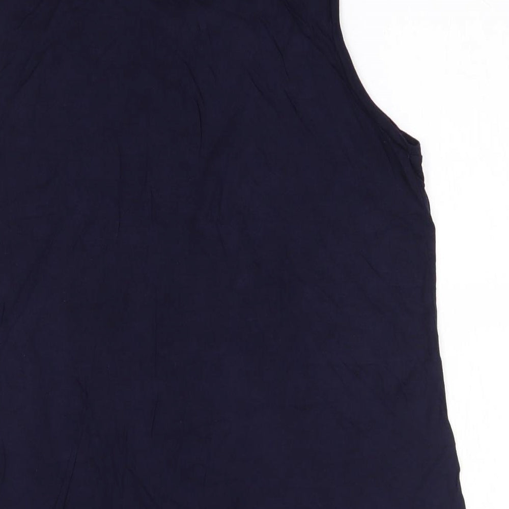 TU Womens Blue  Viscose Basic Blouse Size 14 Round Neck - England 2018