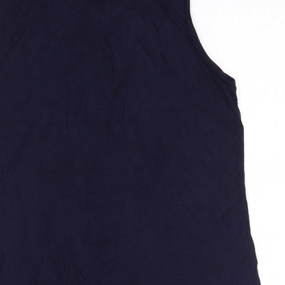 TU Womens Blue  Viscose Basic Blouse Size 14 Round Neck - England 2018