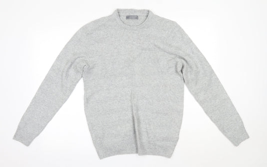 M&S Mens Grey Round Neck  Acrylic Pullover Jumper Size M