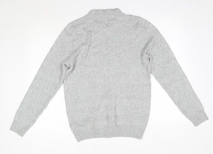 M&S Mens Grey Round Neck  Acrylic Pullover Jumper Size M