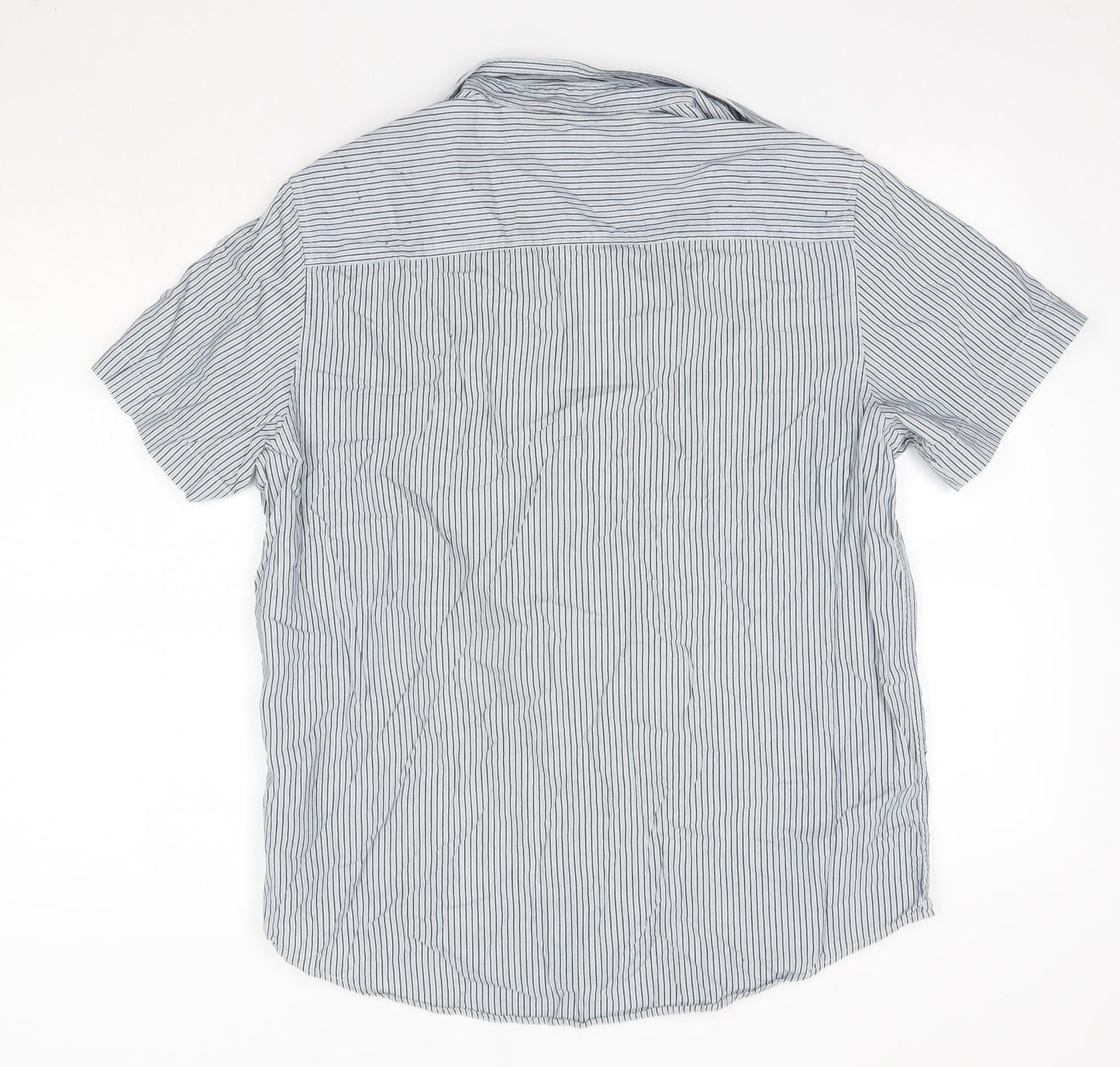 F&F Mens Multicoloured Striped Cotton  Button-Up Size M Collared