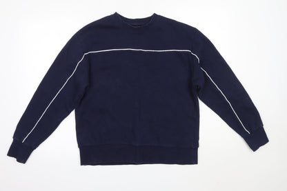 Topman Mens Blue Round Neck  Cotton Pullover Jumper Size S