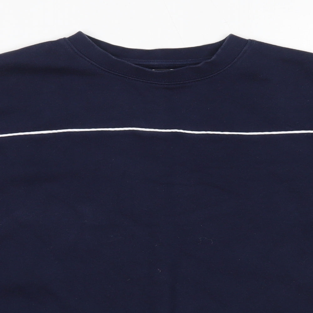 Topman Mens Blue Round Neck  Cotton Pullover Jumper Size S