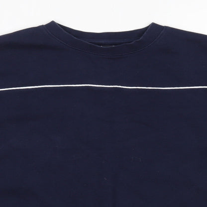 Topman Mens Blue Round Neck  Cotton Pullover Jumper Size S