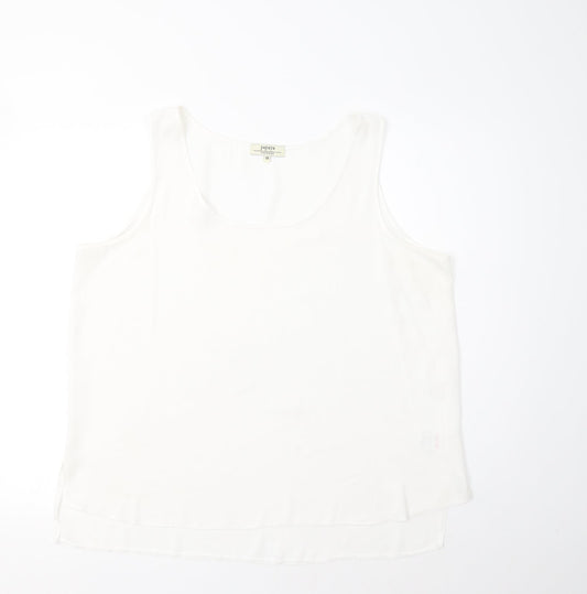 Papaya Womens White  Polyester Basic Tank Size 18 Round Neck