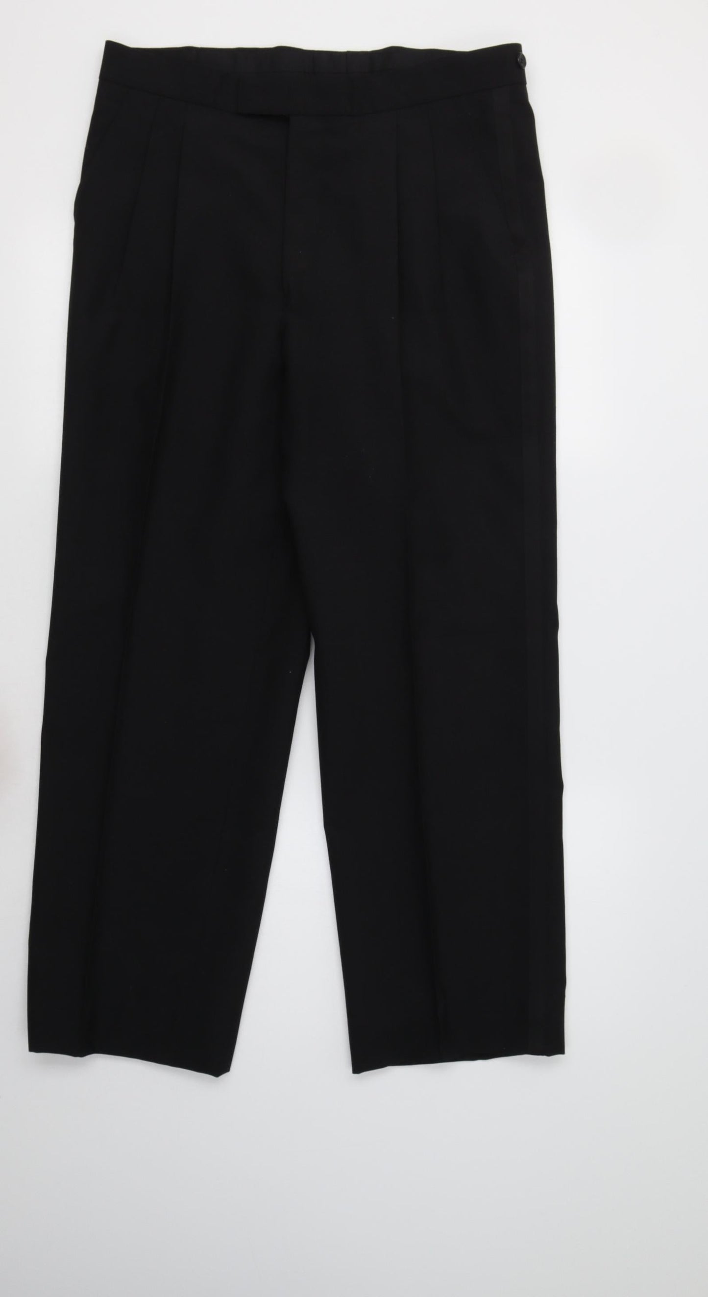 Preworn Mens Black  Polyester Dress Pants Trousers Size 34 L29 in Regular