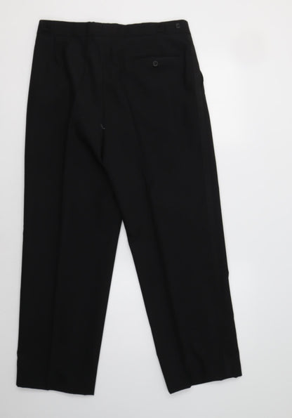 Preworn Mens Black  Polyester Dress Pants Trousers Size 34 L29 in Regular