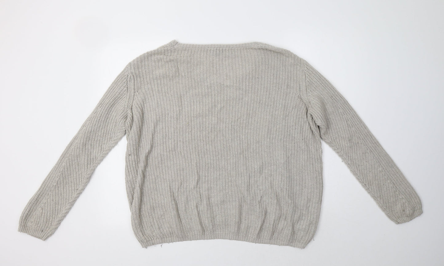 Womens UK Size 12 Topshop Beige Pullover Jumper