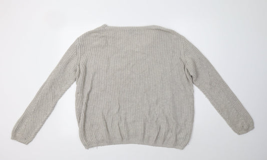 Womens UK Size 12 Topshop Beige Pullover Jumper