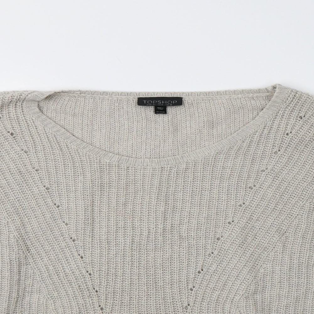 Womens UK Size 12 Topshop Beige Pullover Jumper