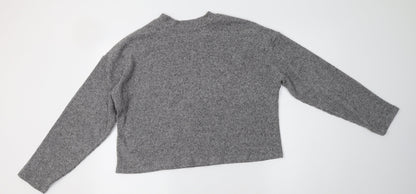 F&F Womens Grey Crew Neck  Polyester Pullover Jumper Size M