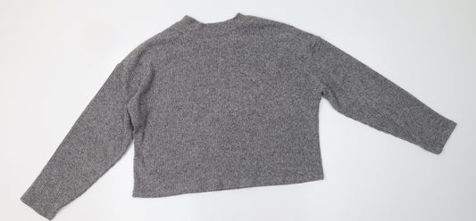 F&F Womens Grey Crew Neck  Polyester Pullover Jumper Size M