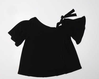 Womens UK Size 14 Very Black Basic Blouse