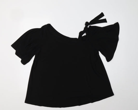 Womens UK Size 14 Very Black Basic Blouse