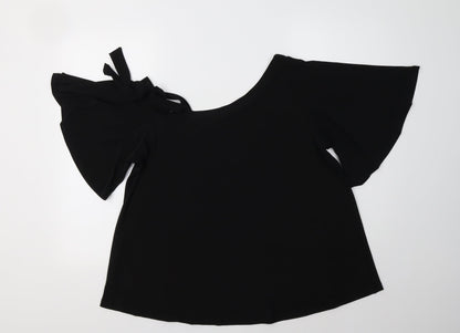 Womens UK Size 14 Very Black Basic Blouse