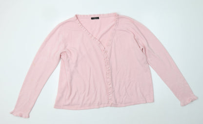 Womens UK Size XL BM Pink Cardigan Jumper