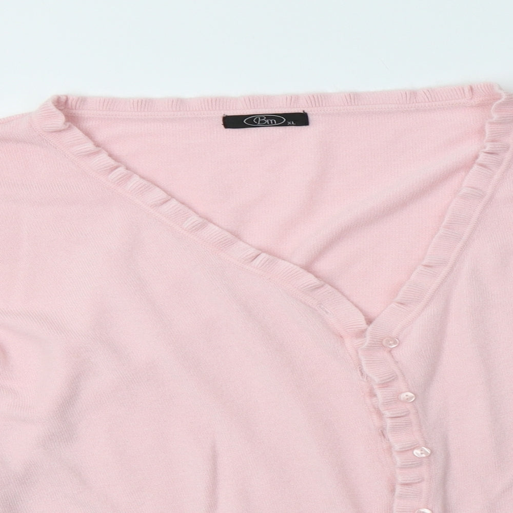Womens UK Size XL BM Pink Cardigan Jumper