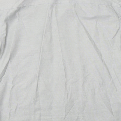 Rough Justice Mens Grey  Cotton  Dress Shirt Size 15 Collared