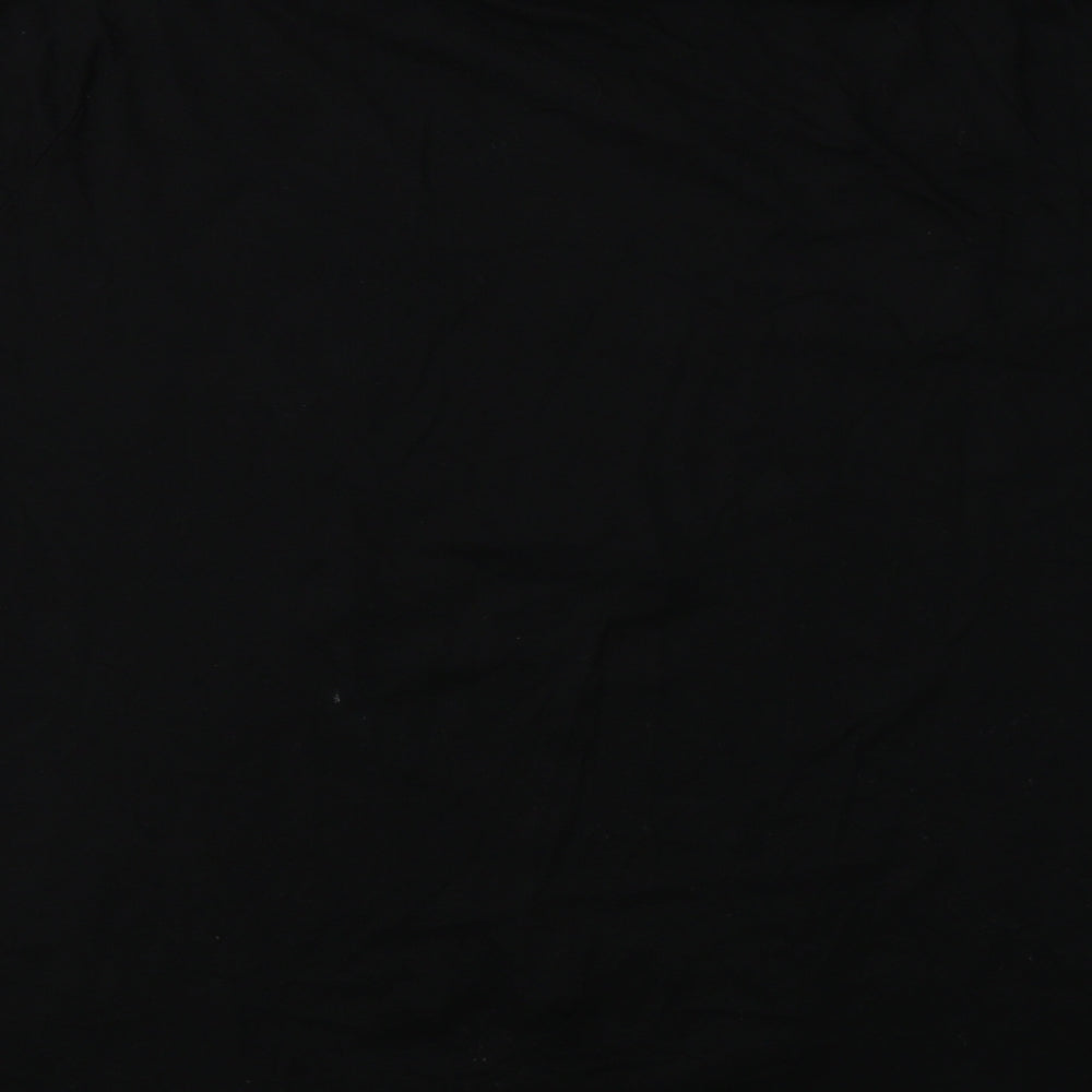 George Mens Black  Cotton  T-Shirt Size L Crew Neck