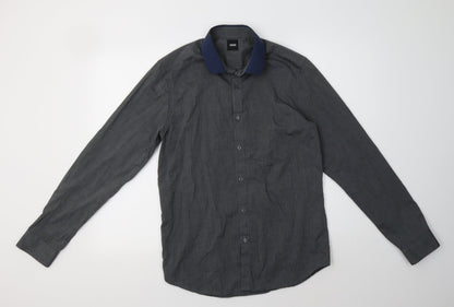 ASOS Mens Grey  Polyester  Button-Up Size S Collared