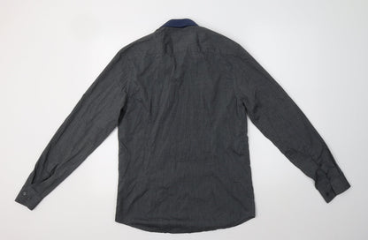 ASOS Mens Grey  Polyester  Button-Up Size S Collared