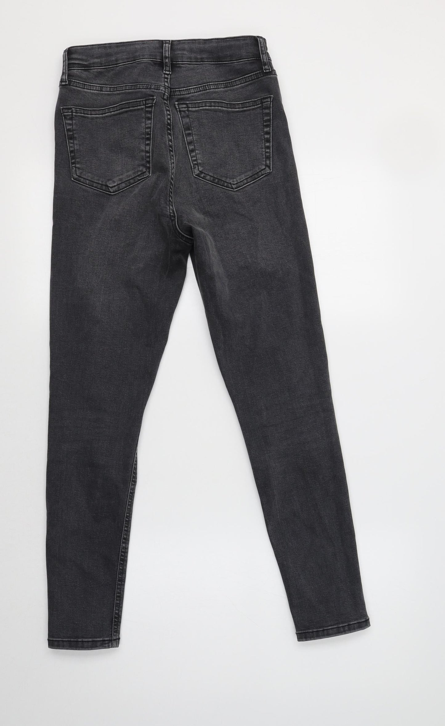 Topshop Womens Grey  Cotton Skinny Jeans Size 26 L30 in Regular