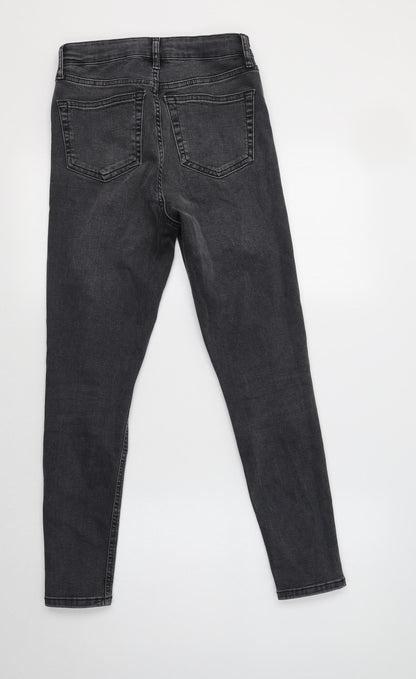 Topshop Womens Grey  Cotton Skinny Jeans Size 26 L30 in Regular
