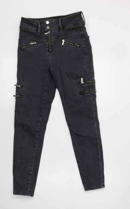 Topshop Womens Grey  Cotton Skinny Jeans Size 26 L30 in Regular