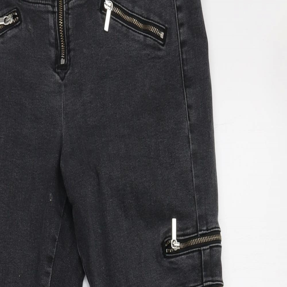 Topshop Womens Grey  Cotton Skinny Jeans Size 26 L30 in Regular