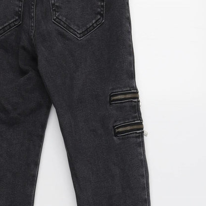 Topshop Womens Grey  Cotton Skinny Jeans Size 26 L30 in Regular