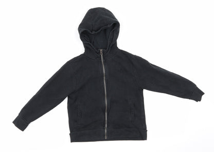 NEXT Boys Black  Cotton Full Zip Hoodie Size 6 Years   - Stag Logo